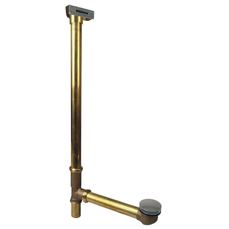 Westbrass 22" Linear Overflow W/ ADA Approved Tip-Toe Drain in Satin Nickel 7931817LD-07